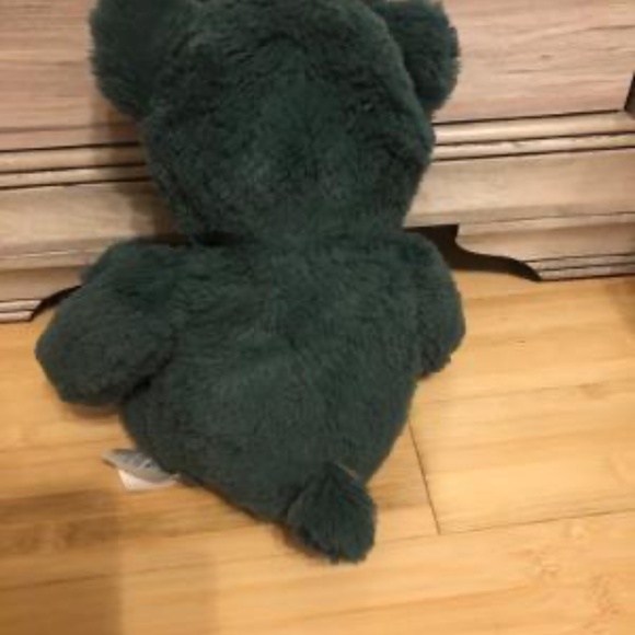 RETIRED BUILD A BEAR - GREEN BEAR WITH PLAID HEART, PAW PADS - Picture 6 of 6